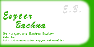 eszter bachna business card